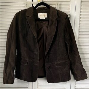Margaret Godfrey Dark Brown Suede Blazer Jacket
